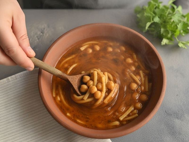 Adana Yörük çorbası nohut ve erişte ile